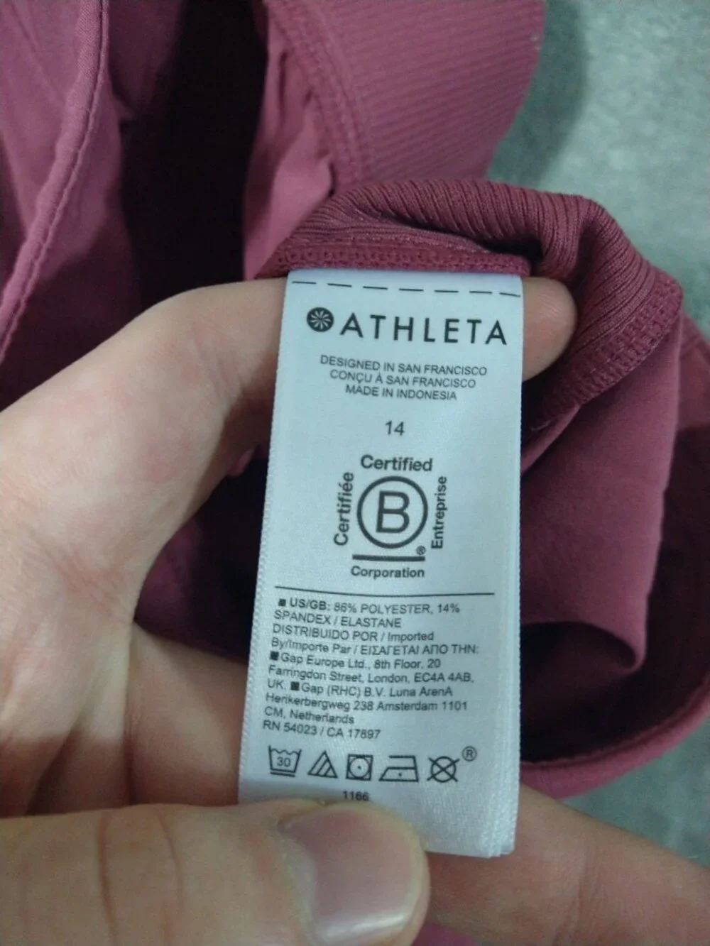 Athleta Pants Womens 14 Pink Brooklyn Mid Rise Ankle Tapered Leg Flat Front